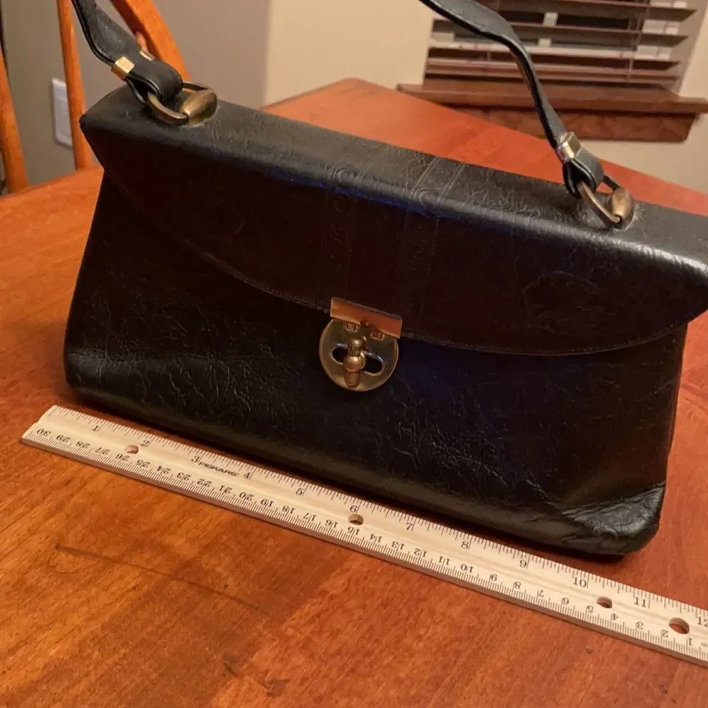 Vintage Black Leather Meeker Handbag